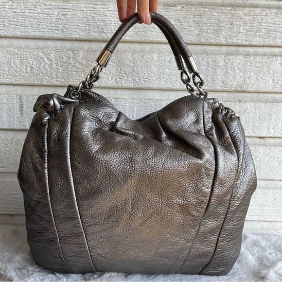 MICHAEL KORS Silver Metallic Lillie Fulton Tote Shoulder Bag - Picture 5 of 10